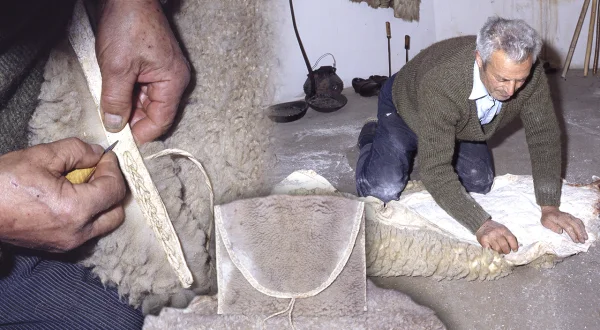 Mochilas y abarcas de piel en el Pirineo. Confección y elaboración artesanal