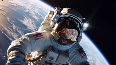 ISS Astronaut Spacewalk - Go Pro View