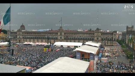 Zocalo Mexico City - Crowd for Soccer Match