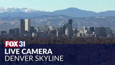 Denver Skyline and Rocky Mountains