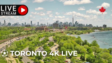 Toronto - CN Tower and Lake Ontario