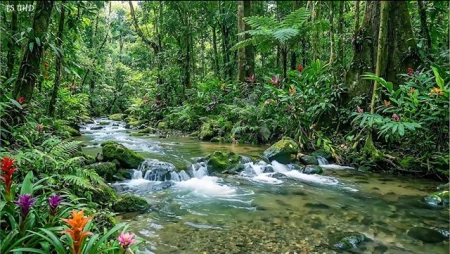 Calm Woodland Stream with Birdsong