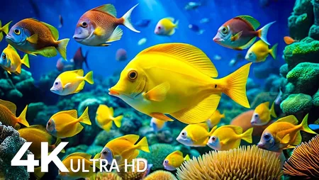 Aquarium 4K - Colorful Fish and Coral Reefs