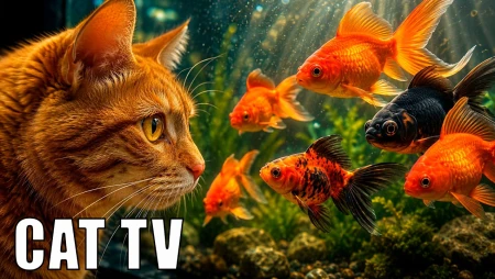 Cat TV Aquarium - Colorful Fish Tank